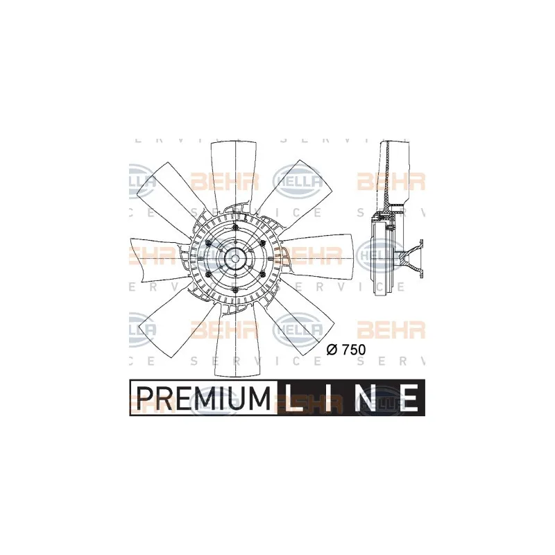 Ventilateur, refroidissement du moteur HELLA 8MV 376 728-371
