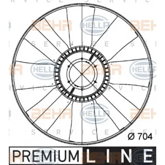 Roue du souffleur, refroidissementdu moteur HELLA