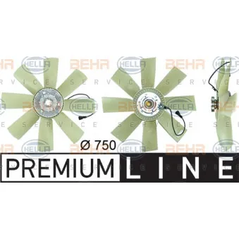 Ventilateur, refroidissement du moteur HELLA 8MV 376 731-481