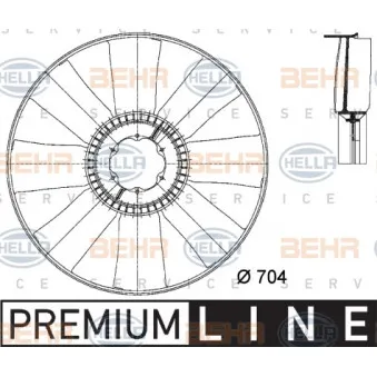 Roue du souffleur, refroidissementdu moteur HELLA