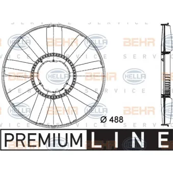 Roue du souffleur, refroidissementdu moteur HELLA