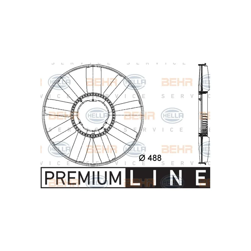 Roue du souffleur, refroidissementdu moteur HELLA 8MV 376 733-211