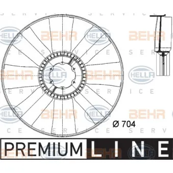 Roue du souffleur, refroidissementdu moteur HELLA
