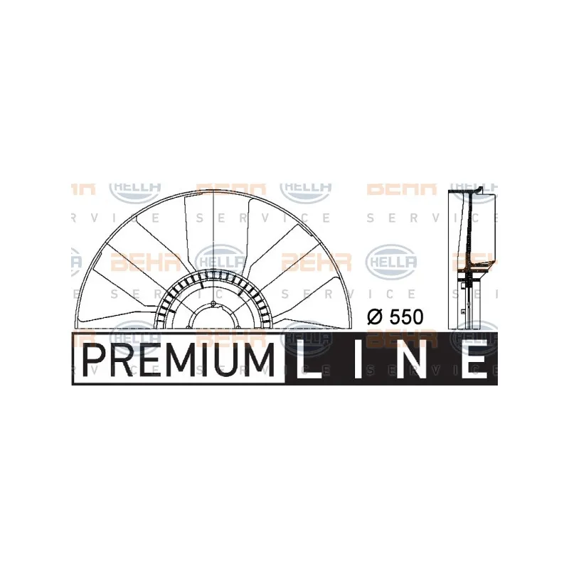 Roue du souffleur, refroidissementdu moteur HELLA 8MV 376 733-191