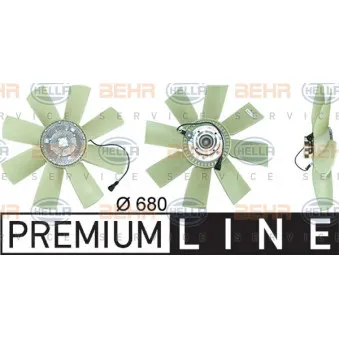 Ventilateur, refroidissement du moteur HELLA 8MV 376 731-471