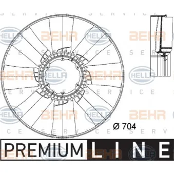 Roue du souffleur, refroidissementdu moteur HELLA