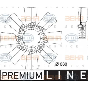Roue du souffleur, refroidissementdu moteur HELLA