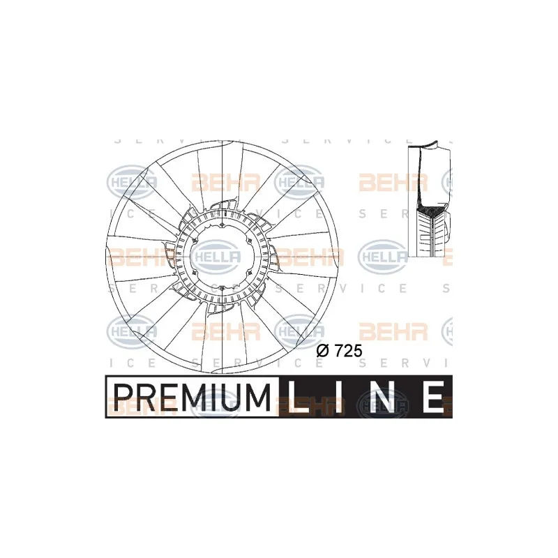 Roue du souffleur, refroidissementdu moteur HELLA 8MV 376 733-221