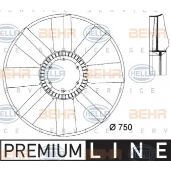 Roue du souffleur, refroidissementdu moteur HELLA