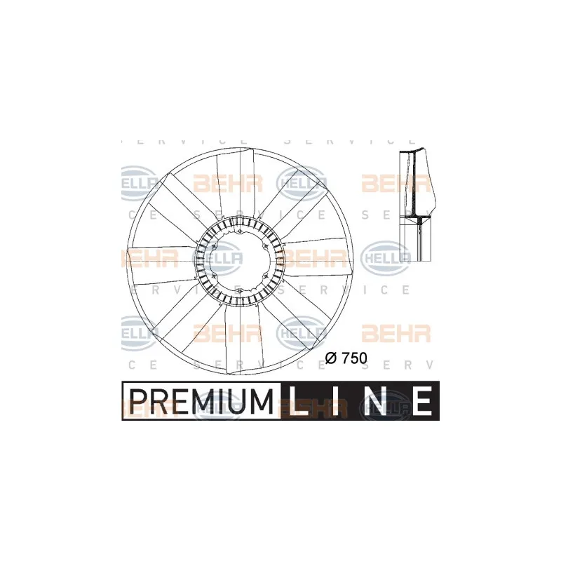 Roue du souffleur, refroidissementdu moteur HELLA 8MV 376 733-231