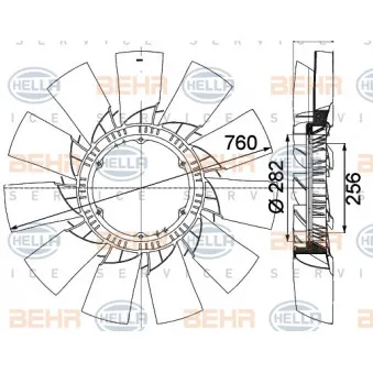 Roue du souffleur, refroidissementdu moteur HELLA