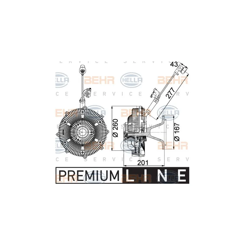 Embrayage, ventilateur de radiateur HELLA 8MV 376 757-461