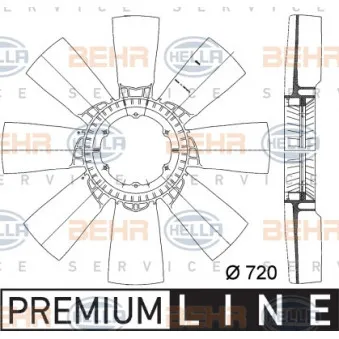 Roue du souffleur, refroidissementdu moteur HELLA 8MV 376 757-421