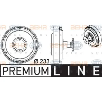 Embrayage, ventilateur de radiateur HELLA