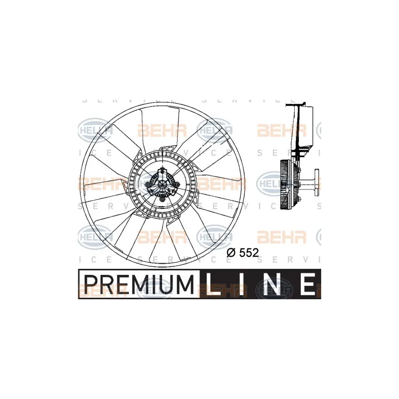 Ventilateur, refroidissement du moteur HELLA 8MV 376 757-141
