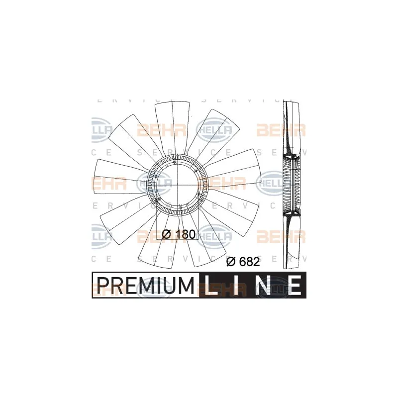 Roue du souffleur, refroidissementdu moteur HELLA 8MV 376 757-771