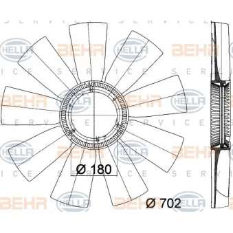 Roue du souffleur, refroidissementdu moteur HELLA