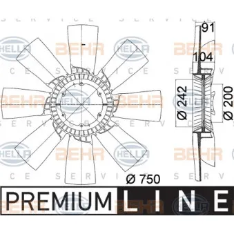 Roue du souffleur, refroidissementdu moteur HELLA