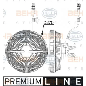 Embrayage, ventilateur de radiateur HELLA