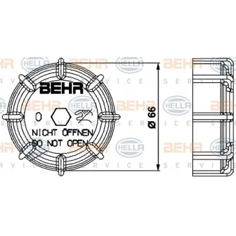 Bouchon, réservoir de liquide de refroidissement HELLA