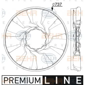 Roue du souffleur, refroidissementdu moteur HELLA