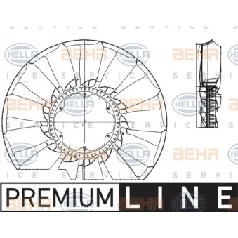 Roue du souffleur, refroidissementdu moteur HELLA