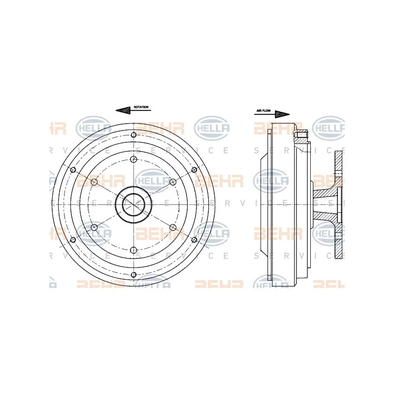 Embrayage, ventilateur de radiateur HELLA 8MV 376 791-261