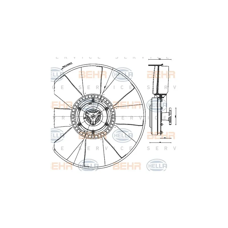 Ventilateur, refroidissement du moteur HELLA 8MV 376 791-281