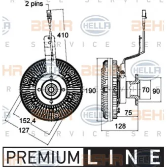 Embrayage, ventilateur de radiateur HELLA