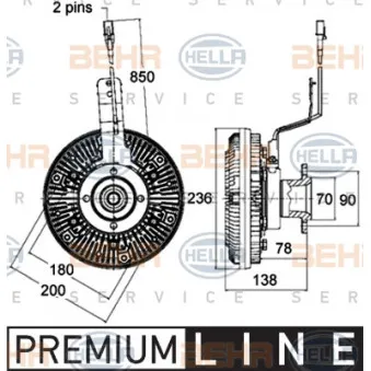 Embrayage, ventilateur de radiateur HELLA