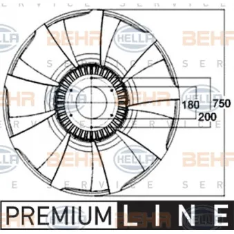 Roue du souffleur, refroidissementdu moteur HELLA