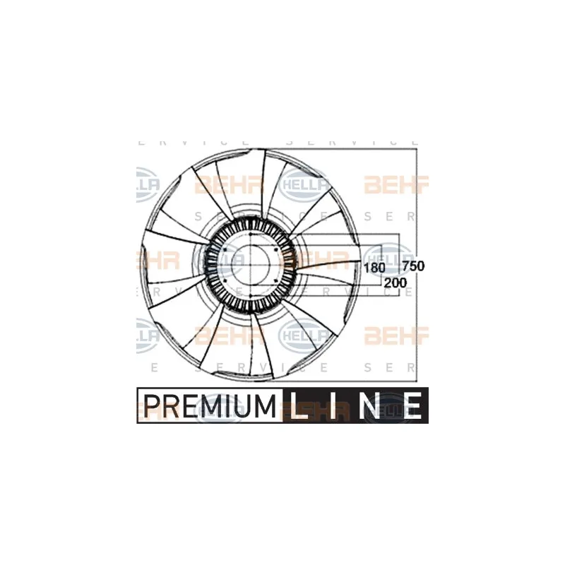 Roue du souffleur, refroidissementdu moteur HELLA 8MV 376 758-571
