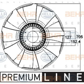 Roue du souffleur, refroidissementdu moteur HELLA