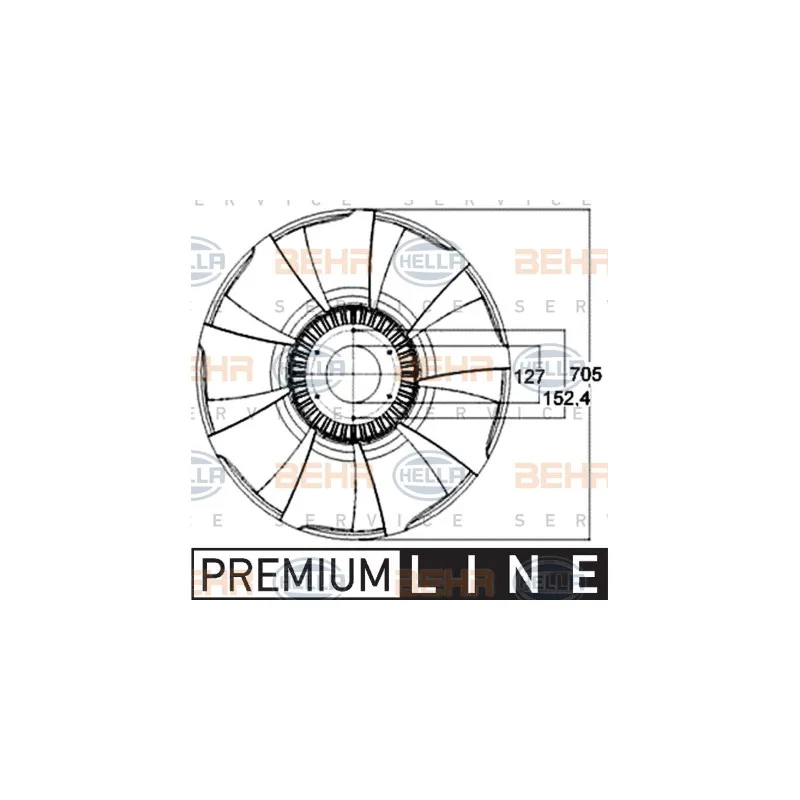 Roue du souffleur, refroidissementdu moteur HELLA 8MV 376 758-561