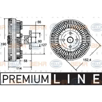 Embrayage, ventilateur de radiateur HELLA