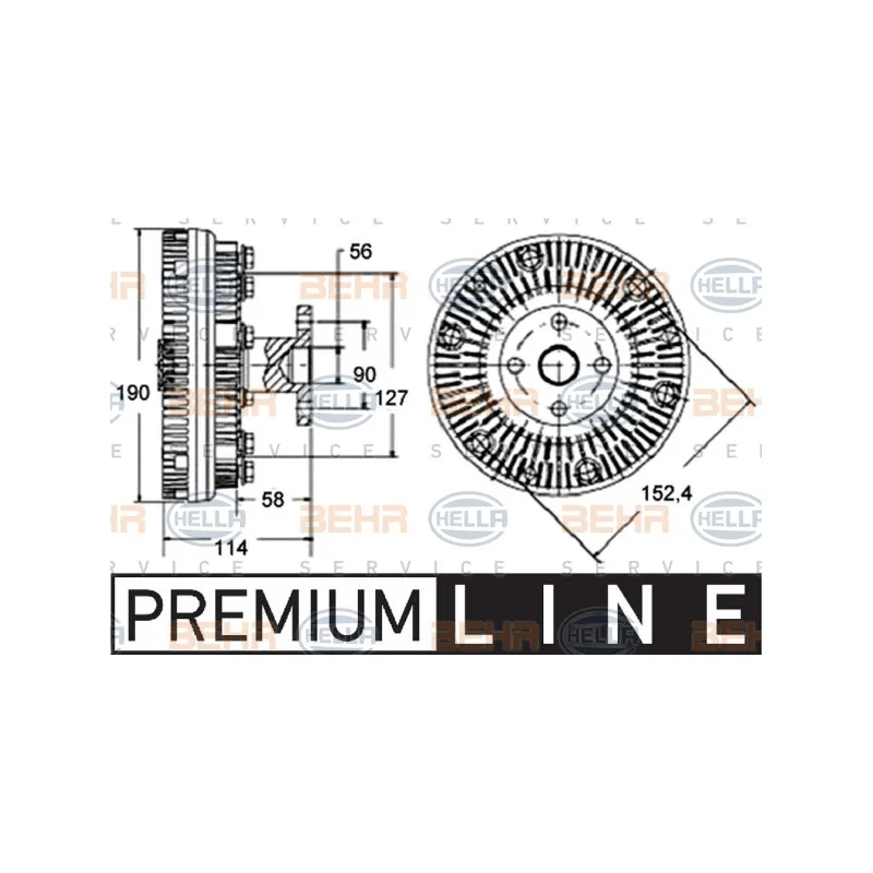 Embrayage, ventilateur de radiateur HELLA 8MV 376 758-551