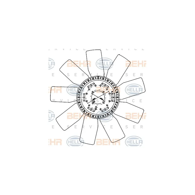 Roue du souffleur, refroidissementdu moteur HELLA 8MV 376 906-631
