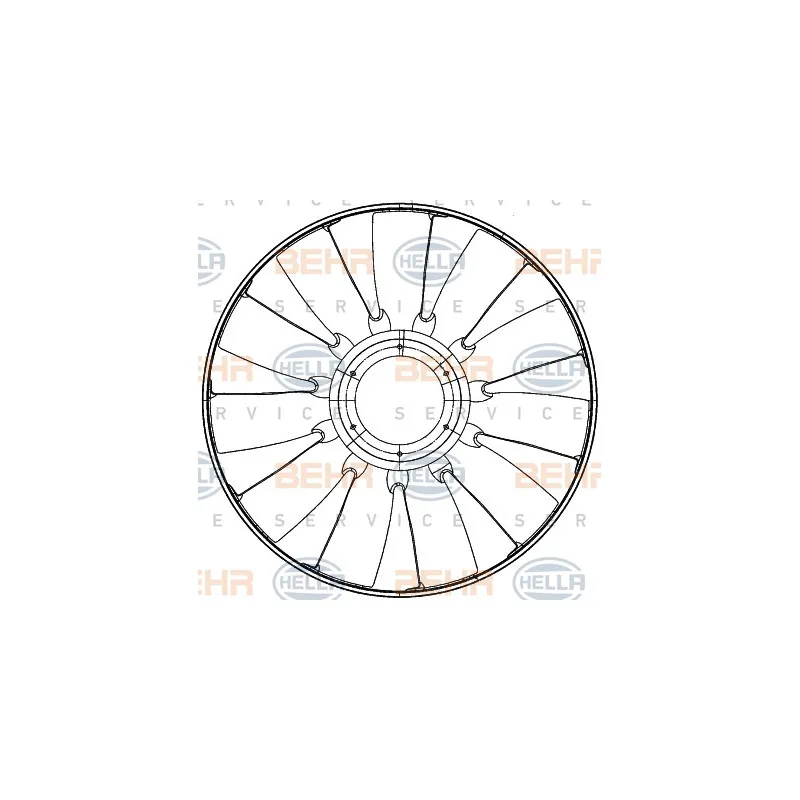 Roue du souffleur, refroidissementdu moteur HELLA 8MV 376 907-241