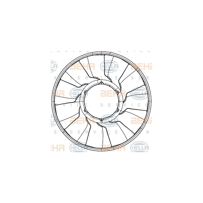 Roue du souffleur, refroidissementdu moteur HELLA 8MV 376 907-271