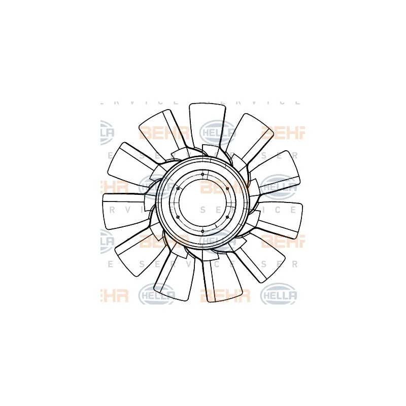 Roue du souffleur, refroidissementdu moteur HELLA 8MV 376 907-301
