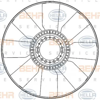 Roue du souffleur, refroidissementdu moteur HELLA