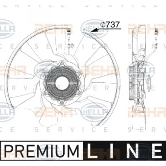 Ventilateur, refroidissement du moteur HELLA