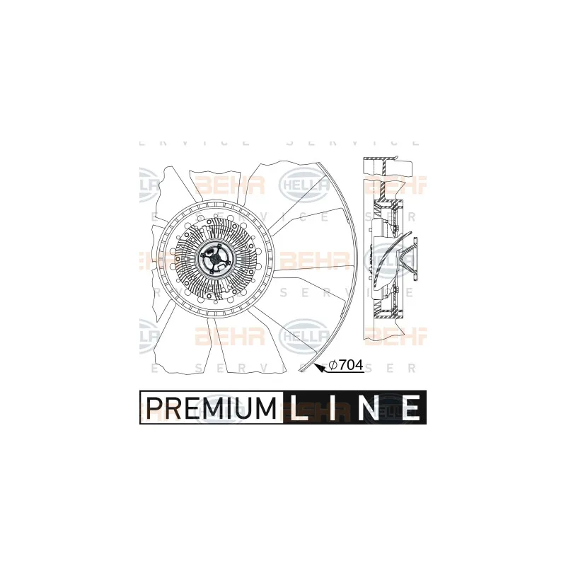 Ventilateur, refroidissement du moteur HELLA 8MV 376 911-631