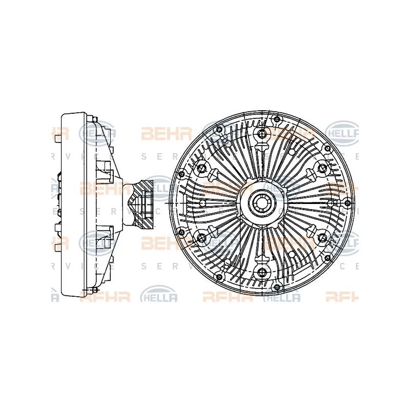 Embrayage, ventilateur de radiateur HELLA 8MV 376 906-551