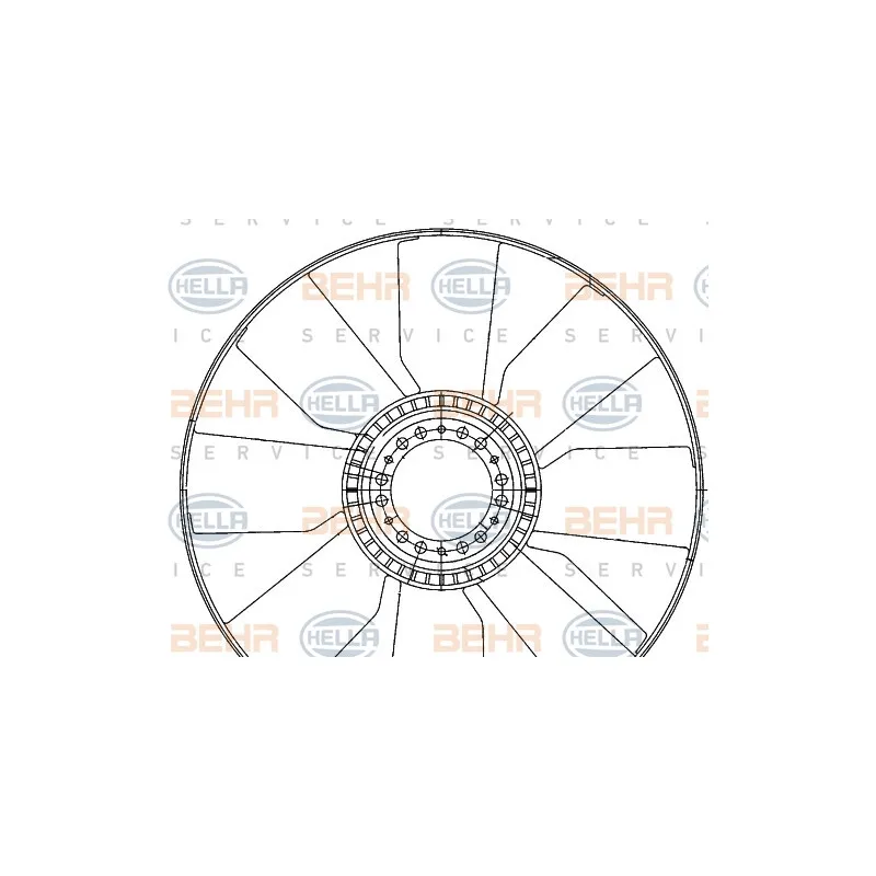 Roue du souffleur, refroidissementdu moteur HELLA 8MV 376 906-611