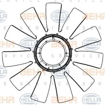 Roue du souffleur, refroidissementdu moteur HELLA