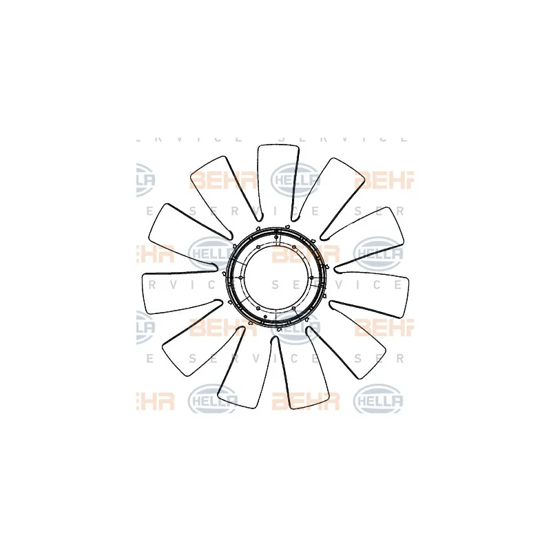 Roue du souffleur, refroidissementdu moteur HELLA 8MV 376 906-601