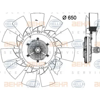 Ventilateur, refroidissement du moteur HELLA 8MV 376 791-671