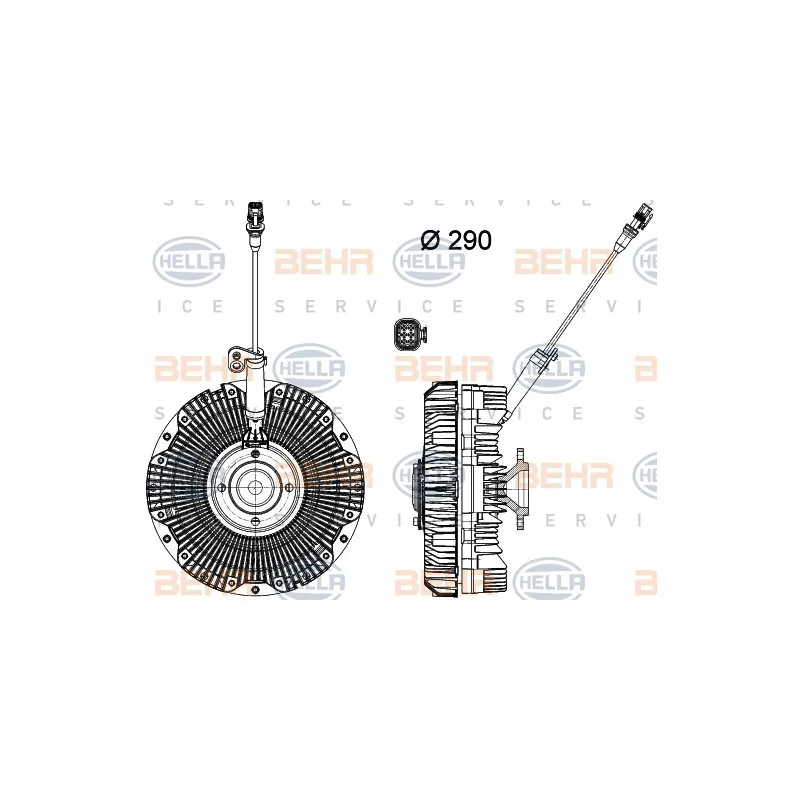 Embrayage, ventilateur de radiateur HELLA 8MV 376 791-701