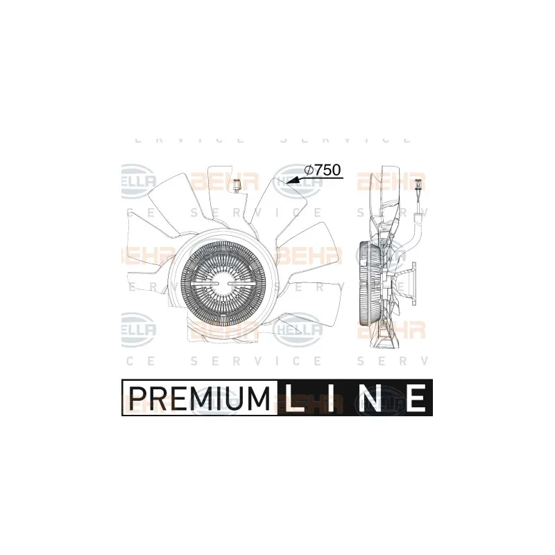 Ventilateur, refroidissement du moteur HELLA 8MV 376 911-581